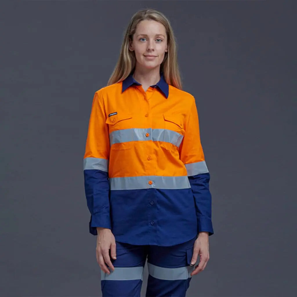KingGee Workcool Women's Long Sleeve Hi Vis Work Shirt K44544 KingGee